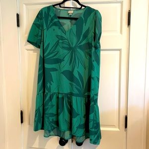 A New Day Green leaf patterned dress
